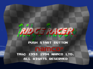Ridge Racer title screen for Playstation